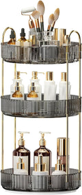 360° Rotating Makeup Organizer, Large-Capacity Skincare Make Up Storage 3 Tier Perfume Organizers Cosmetic Dresser Organizer 