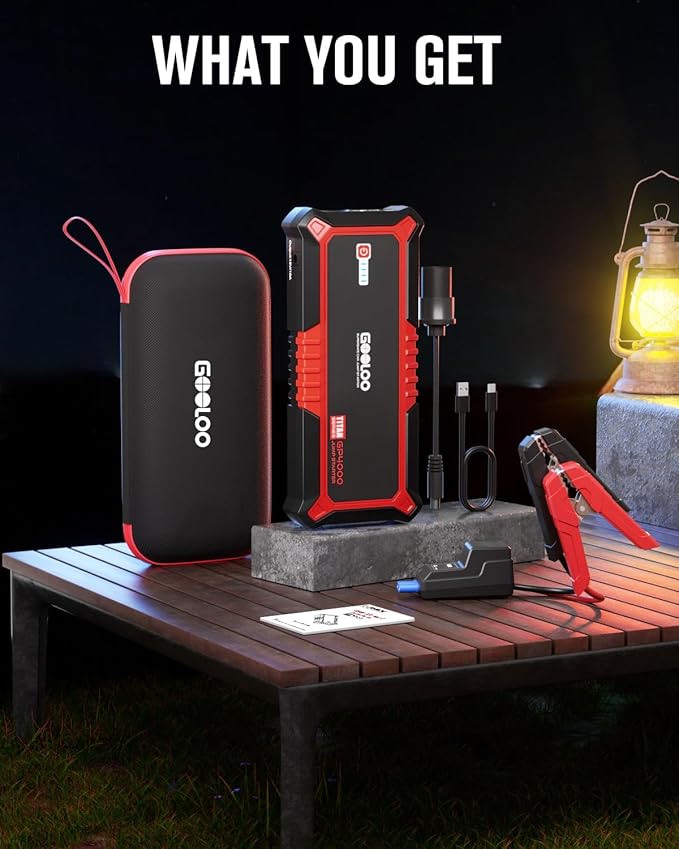 GOOLOO GP4000 4000A Peak Car Battery Jump Starter, Portable Battery Booster for Up to All Gas or 10L Diesel Engine,