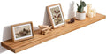 48 Inch Floating Shelves for Wall, 8"D High End Solid Hardwood Shelves for Decor Storage, Rustic Wall Shelves with Invisible 