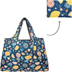 allydrew Large Foldable Tote Nylon Reusable Grocery Bags, 6 Pack