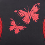 Flying Banner Butterfly car seat Covers ful Set Fashion Universal Lady Woman Female Rear Bench Split Colorized (Full Set, Red