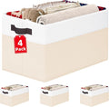 Criusia 4 Pack Baby Clothes Organizer Bins, Fabric Collapsible Storage Baskets with Handles, Odorless Storage Bins for Toy Cl