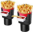 2 Pack French Fry Holder for Car Multi-Purpose Fast Food Drink Cup Holder Expander Car Storage Box Holder with Dipping Sauce 