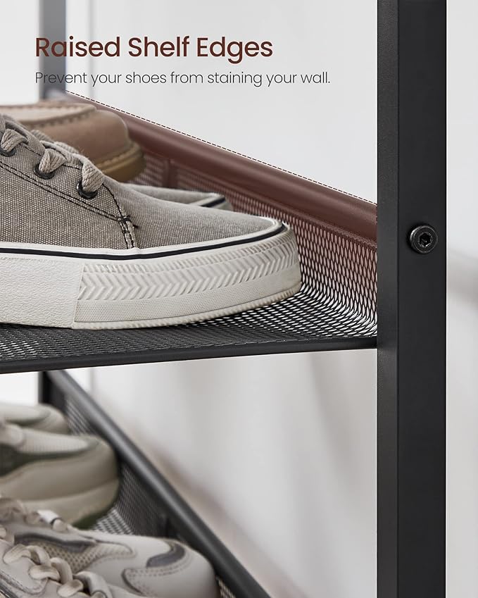 VASAGLE Shoe Rack for Entryway, 5-Tier Shoe Rack Organizer with Storage Shelves and Spacious Top, Freestanding, Adjustable, I