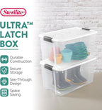Sterilite 24-Pack Ultra Latching Box, Storage Bins with Lids, Clear Plastic, 70 Quart - Heavy-Duty Organizing Containers for 