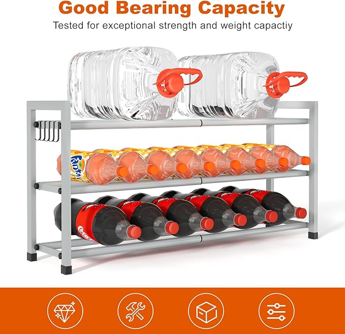 Expandable Shoe Rack for Closet Adjustable Metal Shoe Rack for Entryway 18.5"-33" Free Standing Shoe Organizer 12 Pairs with 