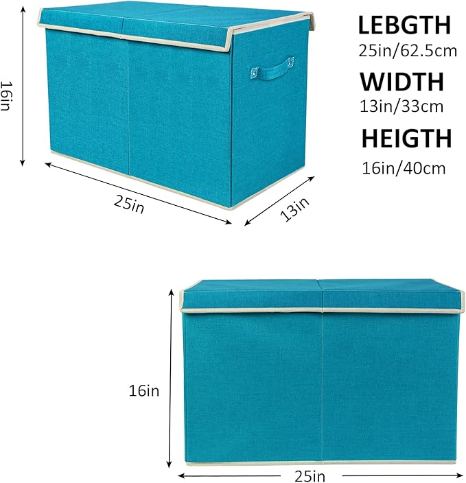 popoly Large Toy Box Chest Storage with Flip-Top Lid, Collapsible Toy Bin Storage Organizer for Boys, Kids, Girls, Toys, Play