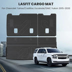 LASFIT Trunk Mat with Backrest Mat 2015-2020 for Chevrolet Chevy Tahoe/GMC Yukon (Only Yukon, Not Fit Yukon XL)/Cadillac Escalade (Only Escalade, Not Fit Escalade ESV), All Weather TPE Custom Fit
