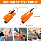AUTODECO Car Roadside Emergency Kit, Car Safety Kit Portable Car Kits for Emergency with Jumper Cable, Safety Hammer, Orange