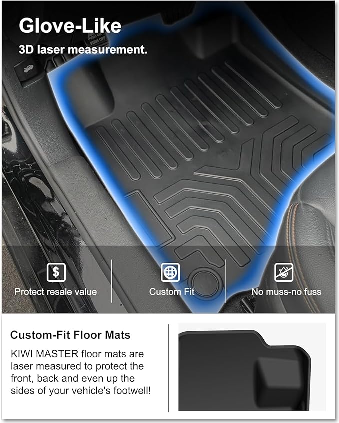KIWI MASTER Floor Mats for 2019-2026 Nissan Altima, Custom Fit All Weather Car Mats, Heavy Duty TPE Floor Liners, Front & Rear 2 Row, Black