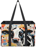 Reusable Grocery Bags Heavy Duty Shopping Bags Foldable Large Tote Bags with Long Handles & Hard Bottom
