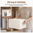 StorageWorks Closet Organizers and Storage Bins, Fabric Storage Baskets for Shelves, Linen Closet Organizer for Clothes, Beig
