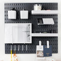 Pegboard Combination Kit for Wall Organizer, Wall Mounted Peg Board Kits for Kitchen, Bedroom, Office, &Bathroom, 4 Pieces Bl