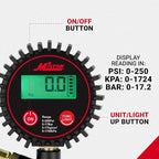 Milton 507KIT Digital Tire Inflator Car Accessories w/Accurate Air Tire Pressure Gauge, 14” Rubber Air Hose – 250 PSI, Brass Lock-On Clip Air Chuck and Compressor Accessories