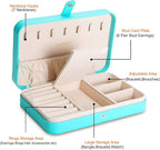 LANDICI Small Jewelry Box for Women Girls, PU Leather Travel Jewelry Organizer Case, Portable Jewellery Storage Holder Displa