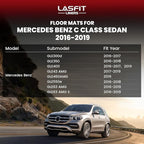 LASFIT Floor Mats for Mercedes Benz GLE 2019 2018 2017 2016 350/400 / 43 AMG / 450 AMG / 550e / 63 AMG / 63 AMG S, Custom Fit All Weather TPE Car Liners for GLE Floor Liners, 1st & 2nd Row,Black