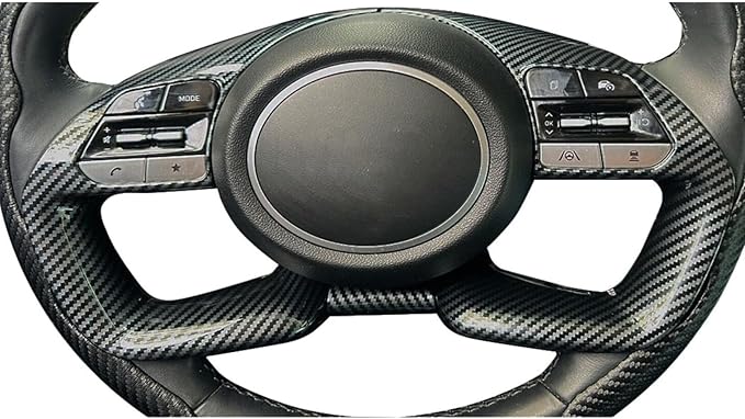 Ruihe Carbon Fiber Color Steering Wheel Cover Trim Fit for Hyundai Elantra, Santa Cruz, Tucson 2021-2025 Universal Design & Interior Accessory