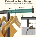 Clothes Rack for Hanging Clothes: Clothing Coat Garment Rolling Racks with Wheels Shelf Portable Closet Storage Organizer War