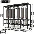 Freestanding Heavy Duty Wardrobe Closet with Magnetic Door, Portable Metal Closets, Foldable Wardrobecloset Organizers and St
