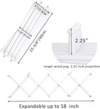 WEBI Accordion Wall Hanger,Expandable Wooden Hat Rack for Wall Mounted Coat Rack,Accordion Hat Hooks Holder for Baseball Caps