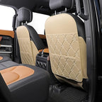Seat Back Protector + Large Capacity Pocket Storage Organizer,Preventing The Impact of Children Stepping on The Seat Backrest (Style B-Beige)