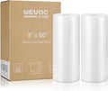 Wevac Vacuum Sealer Bags 8x50 Rolls 2 pack for Food Saver, Seal a Meal, Weston. Commercial Grade, BPA Free, Heavy Duty, Great