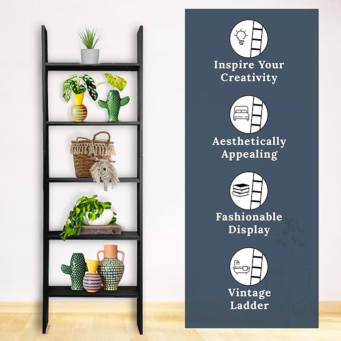 BARNWOODUSA Throw Blanket Ladder – Fully Assembled Reclaimed Wood – Rustic Decorative Ladder for Towels, Quilts, & More – Per