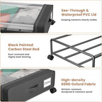 Under Bed Storage Containers with Clear Lid, Large Under Bed Storage with Wheels,6.22"H Under Bed Containers Rolling Under Be