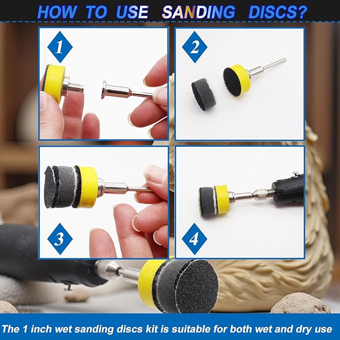 279PCS 1Inch Sanding Discs and Drum for Dremel Tool Accessories,60-10000 Grit Hook and Loop Sandpaper for Dremel Polishing Ki