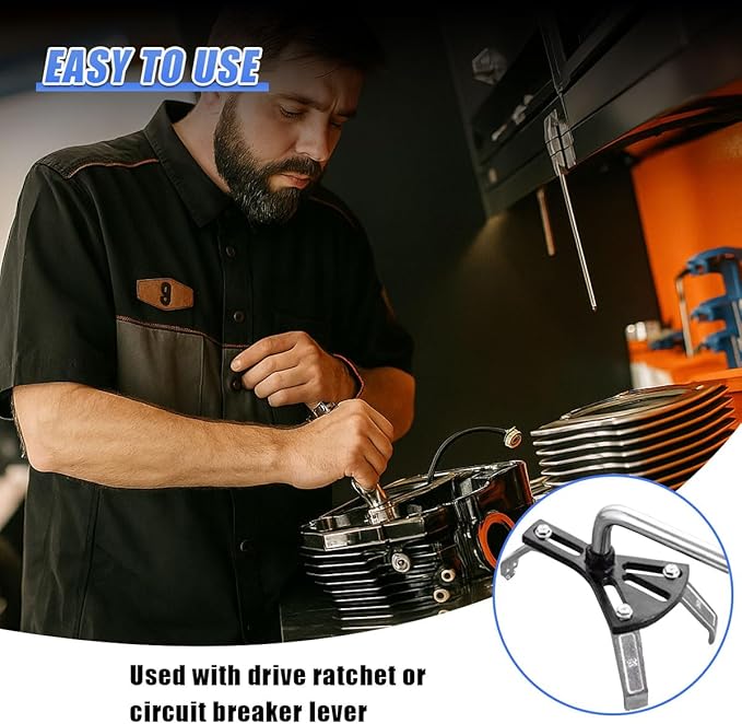 YoRise Car Fuel Pump Removal Tool, Adjustable Auto Fuel Lid Tank Cover Collar Ring Install Spanner with 3 Arms, 5.2'' to 7.17