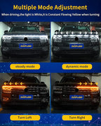 Exterior Car LED Hood Light Strip,Dual Color Dynamic Scan Start Up Hoodbeam Kit,Led Daytime Running Lights White&Amber Switchback Sequential Turn Signal Lights for Cars, Trucks,SUV(70inch/1set)