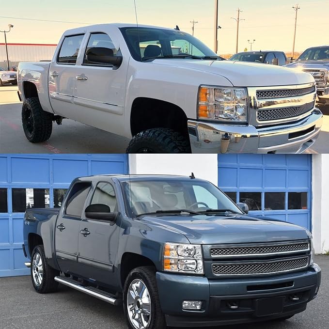 Pair Gloss Black Mirror Caps Cover Compatible with GMC Chevrolet Silverado Sierra 1500 2500 HD 3500 HD Avalanche Tahoe 2007-2013 Pick up Replacement for 25788157 25788156