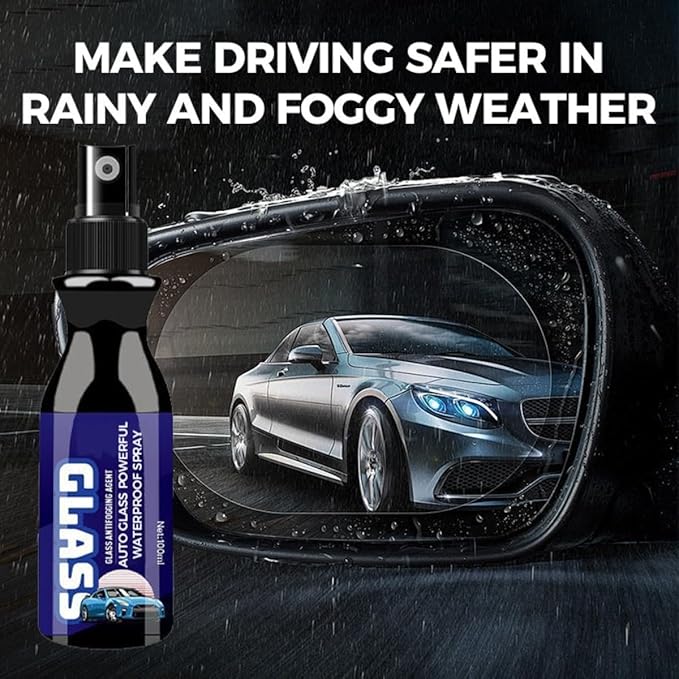 Auto Glass Powerful Waterproof Spray - Waterproof Rain Repellent Coating with Anti-Fog Formula - Safe on Auto Glass, Shower D