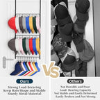 Consumest Over Door Hat Organizer - 3 Tier Wall Mounted Hat Rack with 16 Hooks and 10 Movable Clips, Hanging Baseball Cap Sto