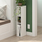 Furinno Fulda Book Shelf, 3-Tier Narrow Bookshelf, Bookcase with 6-in Width Storage Shelf, 9.3 x 5.9 x 31.5, for Living Room,