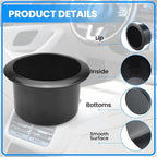 SDTC Tech Black Sofa Cup Holder, Universal Plastic Recessed Cup Holder for RV Boats, Cars, Sofas and Golf Carts (2-Piece)