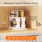 Lifewit Sliding Spice Rack for Cabinets, 6.4"H x 11.1"D x 6.1"W Slide Out Swive Cupboard Spice Organizer with Non-Slip Mat, A