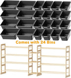 SpaceAid Large Toy Storage Organizer with 24 Bins and 3 Shelves, Toy Organizers Storage Bookshelf, Kids Bin Shelf Box Bookcas