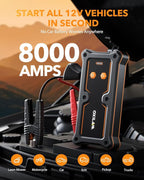 OXILAM 8000A Jump Starter - Car Jumper Starter Portable for All Gas & Diesel Engines, 12V Jump Box for Car Battery with