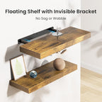 AMADA HOMEFURNISHING Floating Shelves, Wall Shelves for Bathroom/Living Room/Bedroom/Kitchen Decor, Decor Shelf with Invisibl