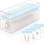 HOMEHIVE Acrylic Jewelry Box Organizer, Clear Jewelry Organizer Holder with 20 Portable Anti Tarnish Jewelry bags, Travel Jew