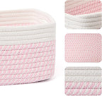 MiniArk Small Storage Baskets for Organizing | Closet Organizer Bins | Shelf Toy Basket | Woven Rope Baskets | Cube Decorativ
