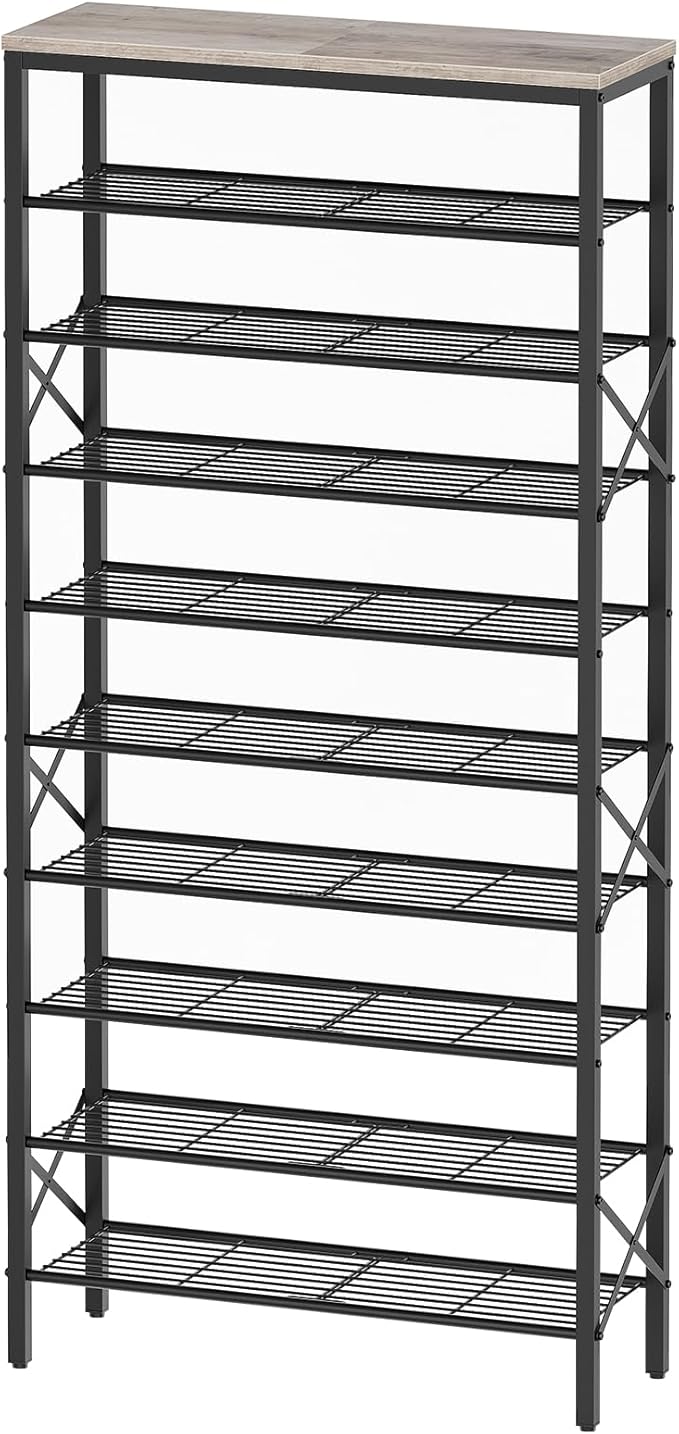 YATINEY 10 Tier Shoe Rack, Large Capacity Shoe Storage Organizer Holds 40 Pairs, Sturdy and Stable, for Entryway, Hallway, Cl