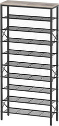 YATINEY 10 Tier Shoe Rack, Large Capacity Shoe Storage Organizer Holds 40 Pairs, Sturdy and Stable, for Entryway, Hallway, Cl