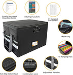 Deluxe Pro Large Next of Kin Box Organizer with 50-Page Family Document Guide, Fireproof Foldable File Organizer with Combina