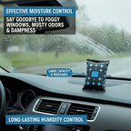 Car Dehumidifier Bags, 4 Pack Reusable Silicone Desiccant Bag with Color Indicator Silica Gel Packets for Windshield Fog &