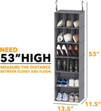 SpaceAid 2 Pack Hanging Closet Organizer and Storage with Dividers, 24 Compartments Hanging Shoe Shelves for Closet, Wardrobe
