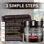 Leather Recoloring Balm,8.5oz Leather Color Restorer,Dark Brown Leather Repair kit for Furniture and Car Interior,Leather Cou