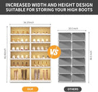 CIMLORD 6-Tier Foldable Shoe Rack Organizer for Closet 24Pairs Plastic Shoe Shelf Collapsible Shoes Storage Box Clear Shoe Bo
