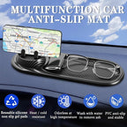 3-in-1 Multifunctional Car Anti-Slip Mat, 360° Rotating Phone Holder with Hidden Parking Number Plate, PVC Dashboard Mat, Fit
